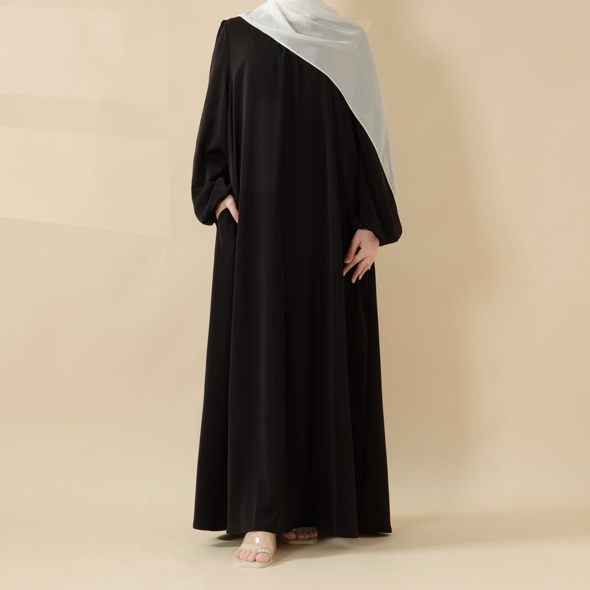 Must - Have Candy Color Essential Pleated Dress Basic Abaya (MA142) - Mariam's Collection
