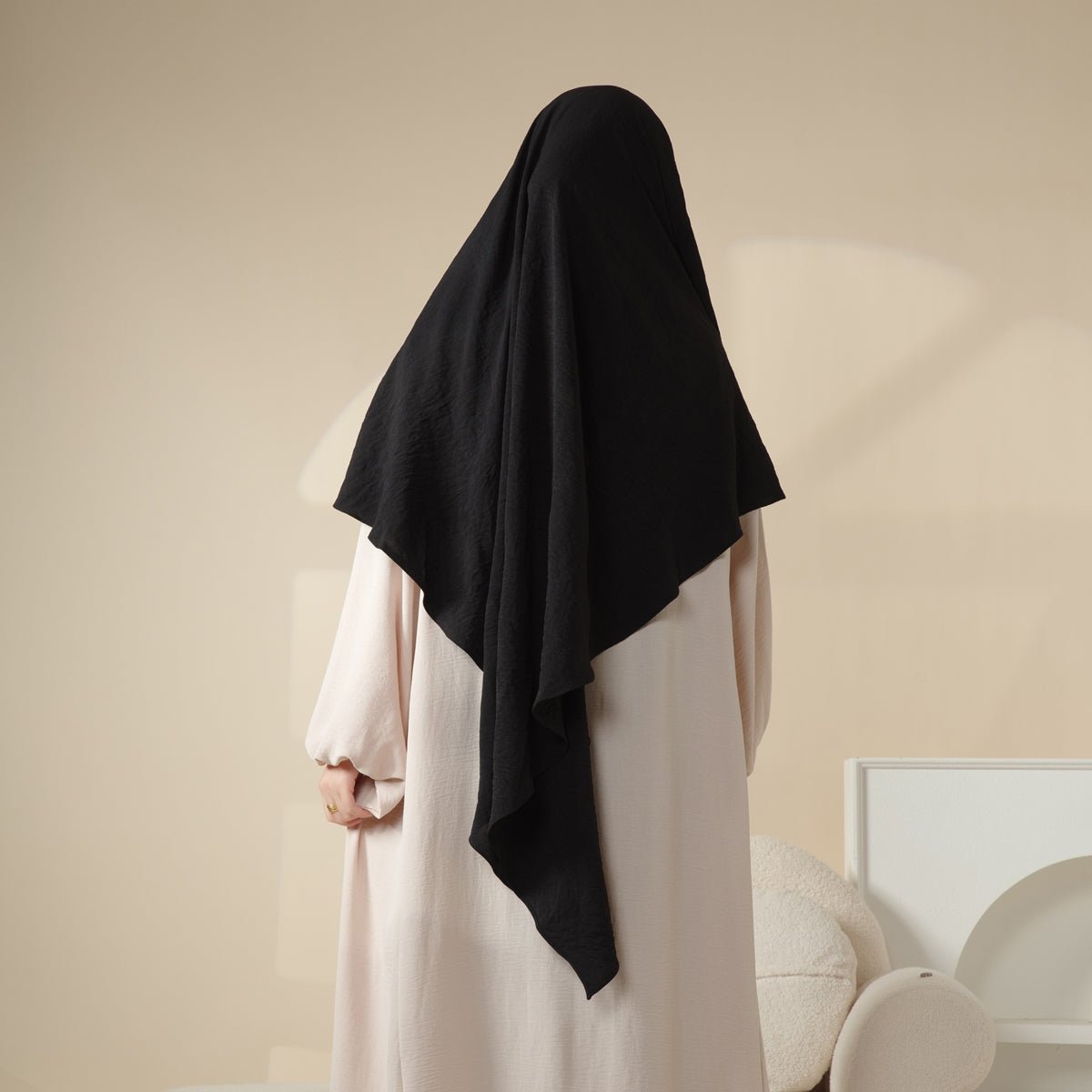 New Crepe 1 - Layer Khimar | Soft Crepe Material Khimar (MK009) - Mariam's Collection