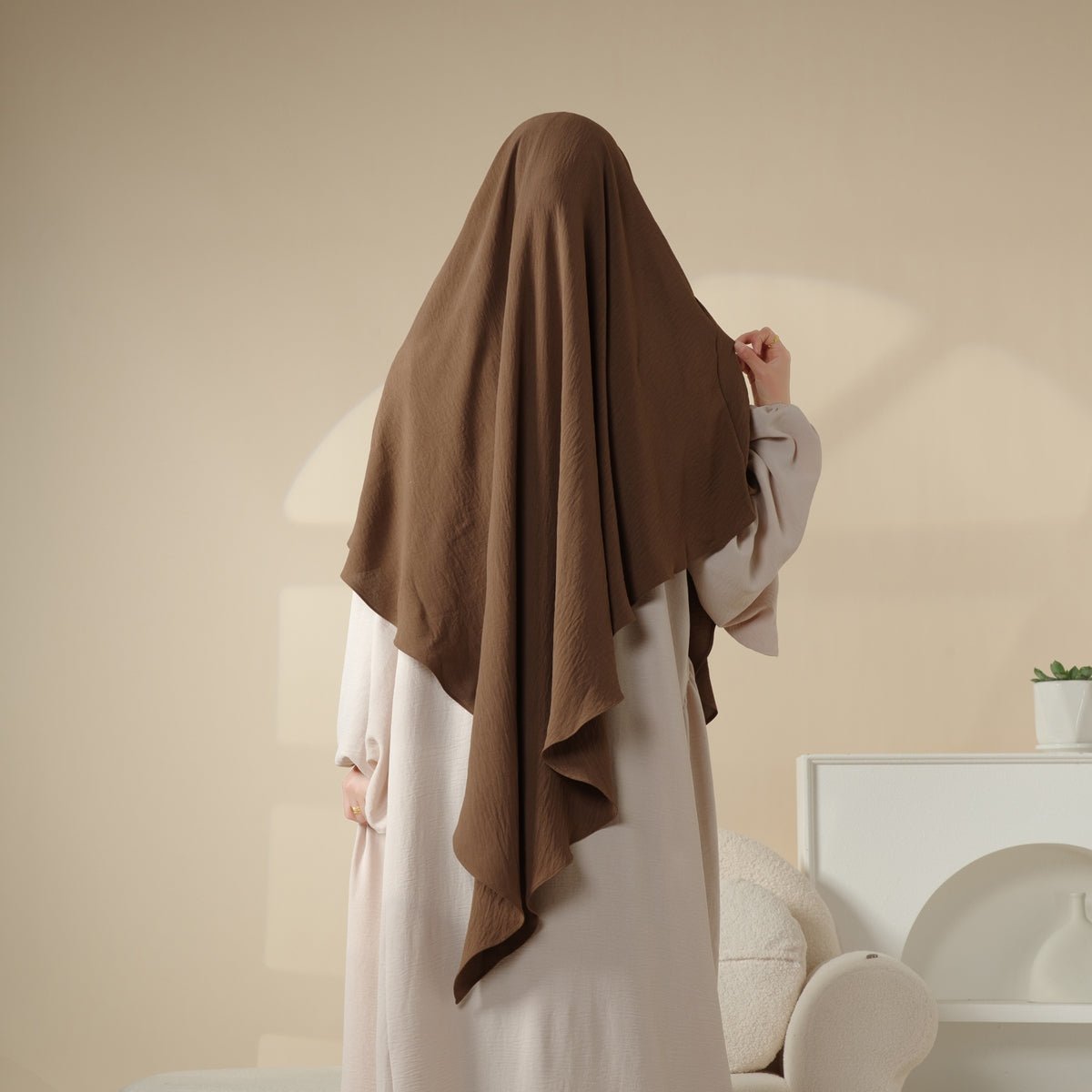 New Crepe 1 - Layer Khimar | Soft Crepe Material Khimar (MK009) - Mariam's Collection
