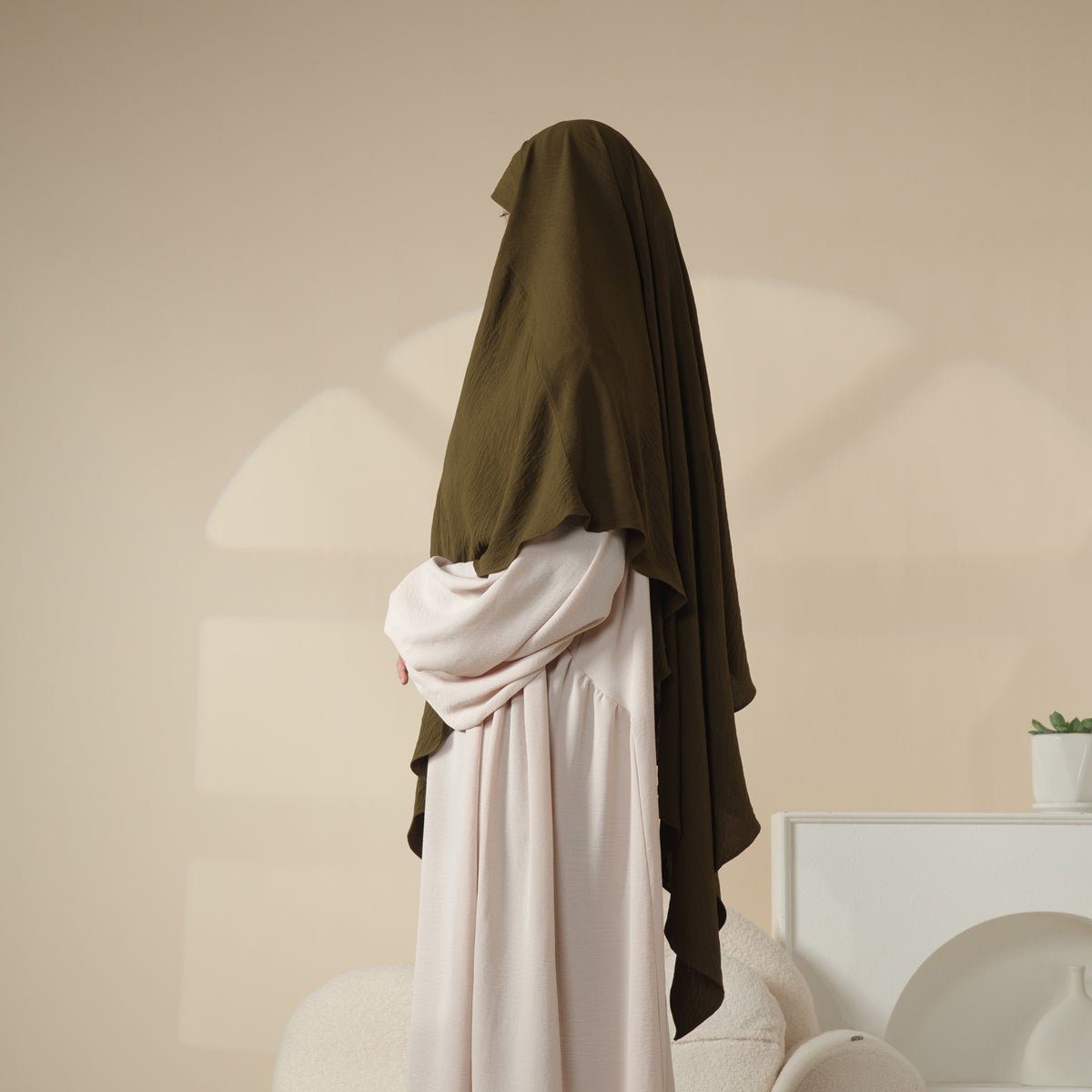 New Crepe 1 - Layer Khimar | Soft Crepe Material Khimar (MK009) - Mariam's Collection