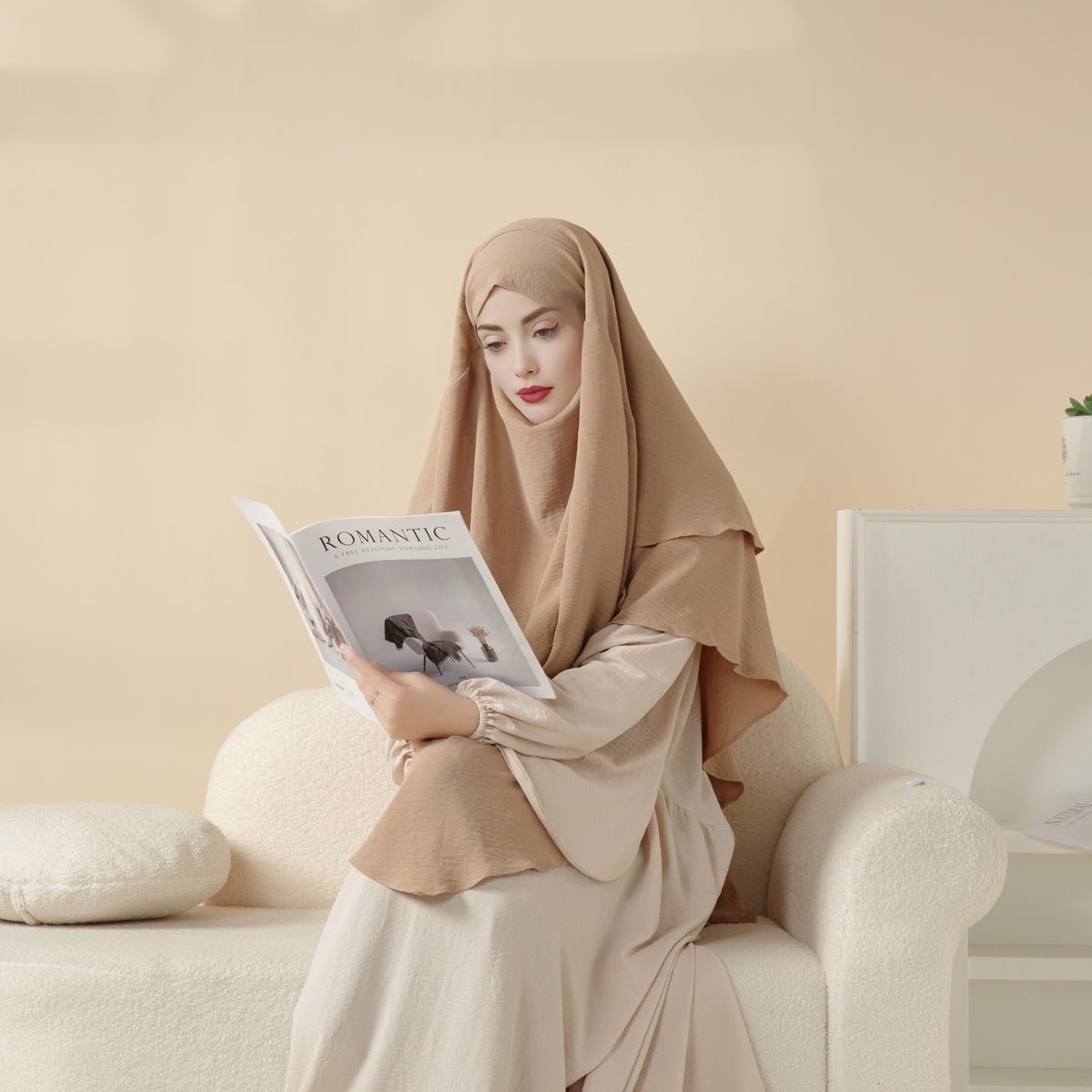 New Two - Layer Crepe Khimar (MK010) - Mariam's Collection