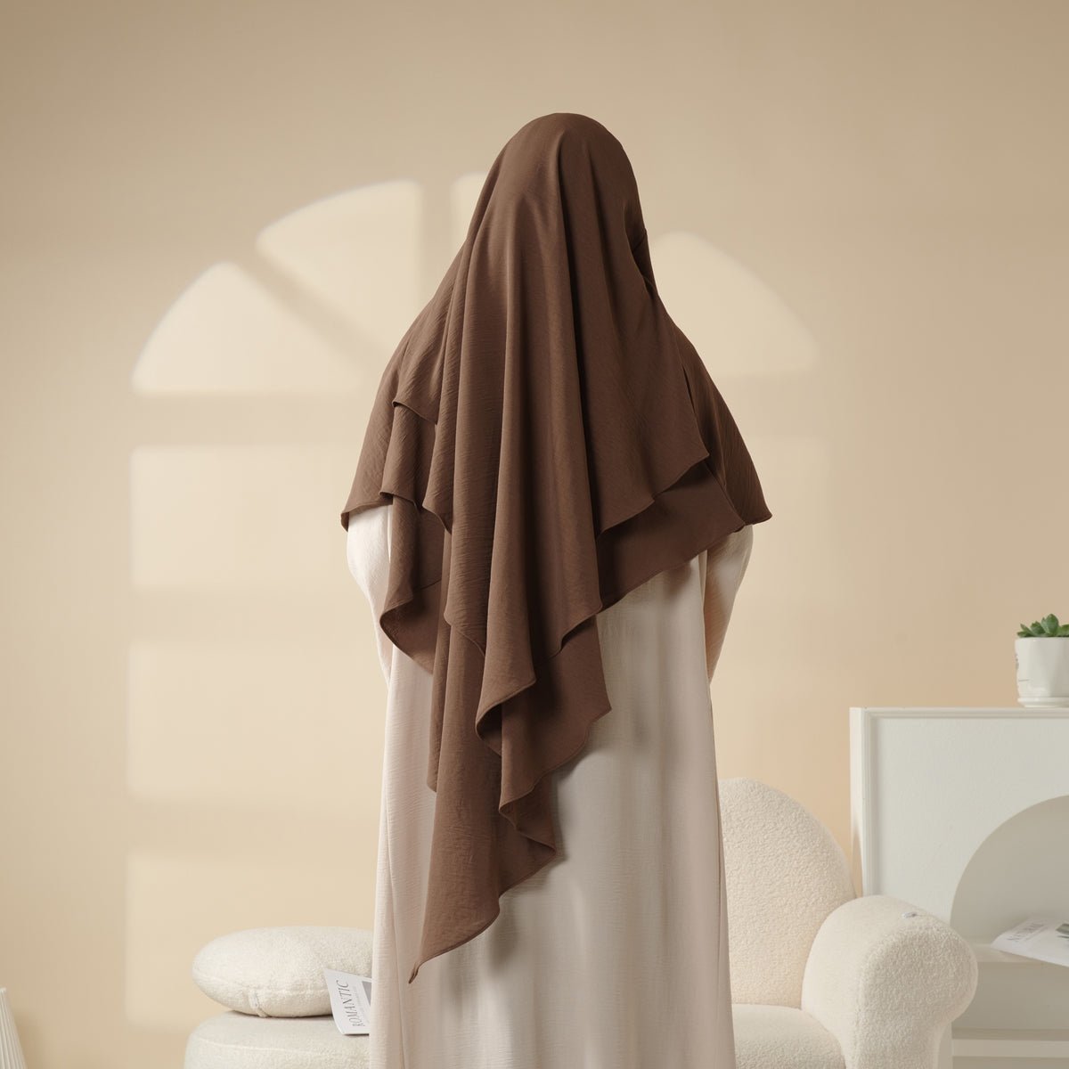 New Two - Layer Crepe Khimar (MK010) - Mariam's Collection
