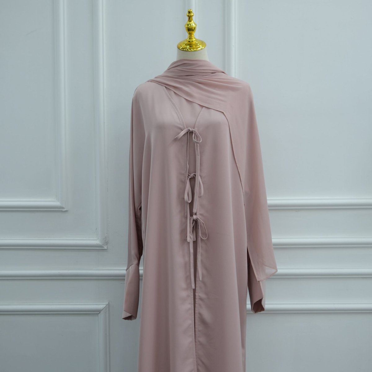 Nida Three-Piece Open Abaya Set(MOA340) - Mariam's Collection