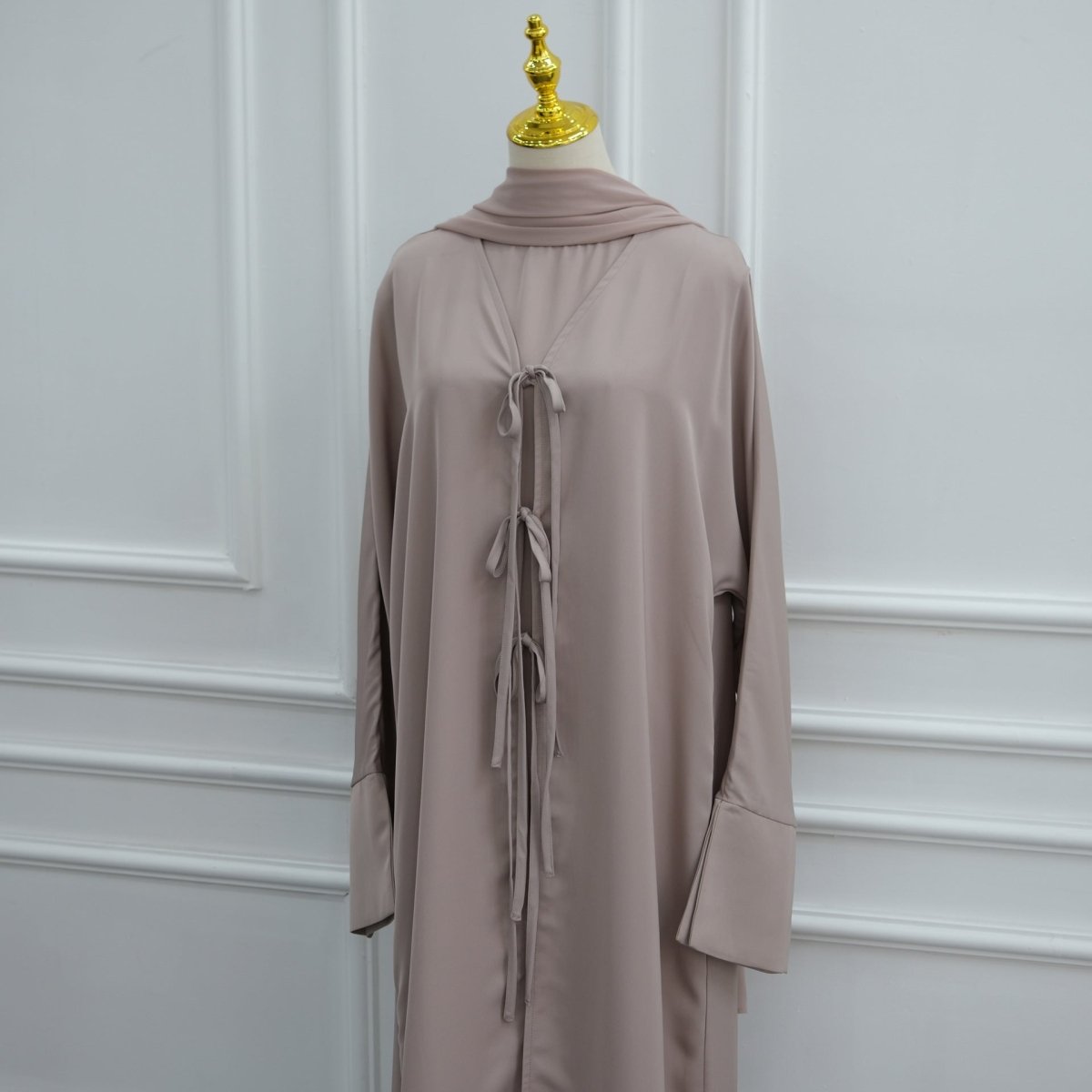 Nida Three-Piece Open Abaya Set(MOA340) - Mariam's Collection