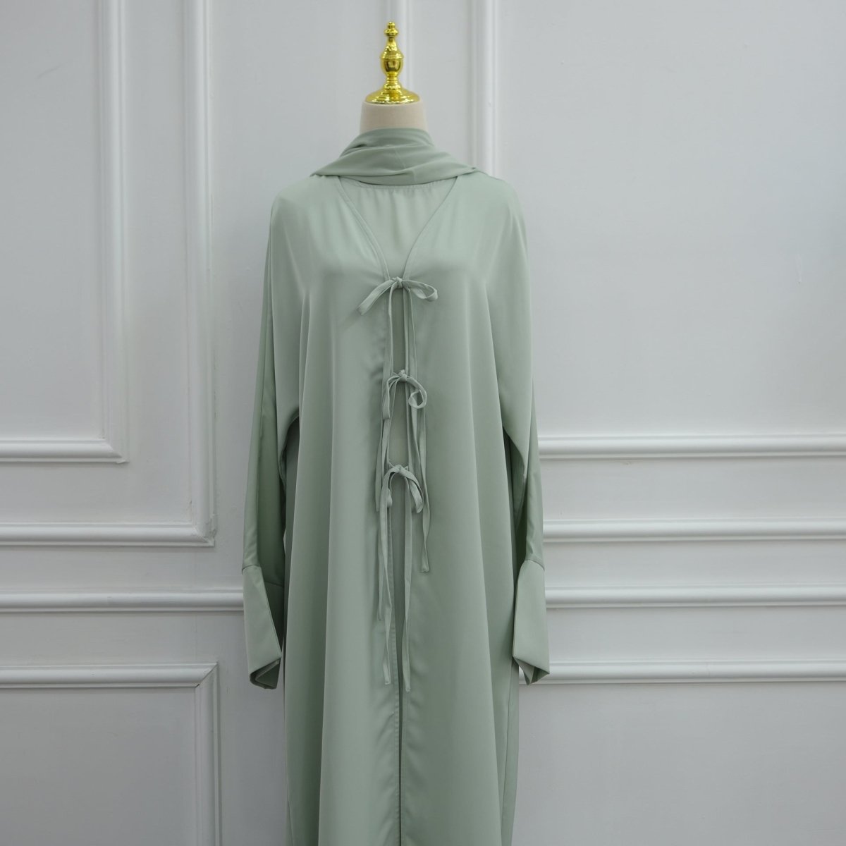 Nida Three-Piece Open Abaya Set(MOA340) - Mariam's Collection