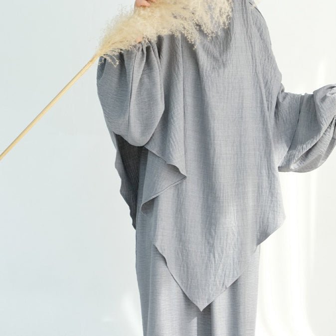 Nursing Abaya & Khimar Set | Bubble Sleeve Breastfeeding Dress(MK025) - Mariam's Collection