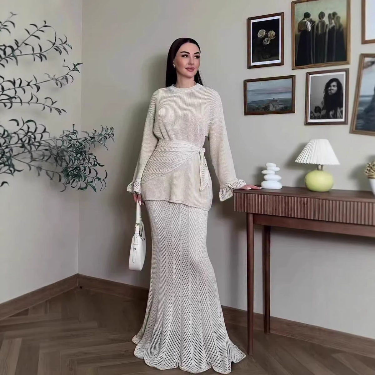 Open-Knit Three-Piece Set(MS524) - Mariam's Collection