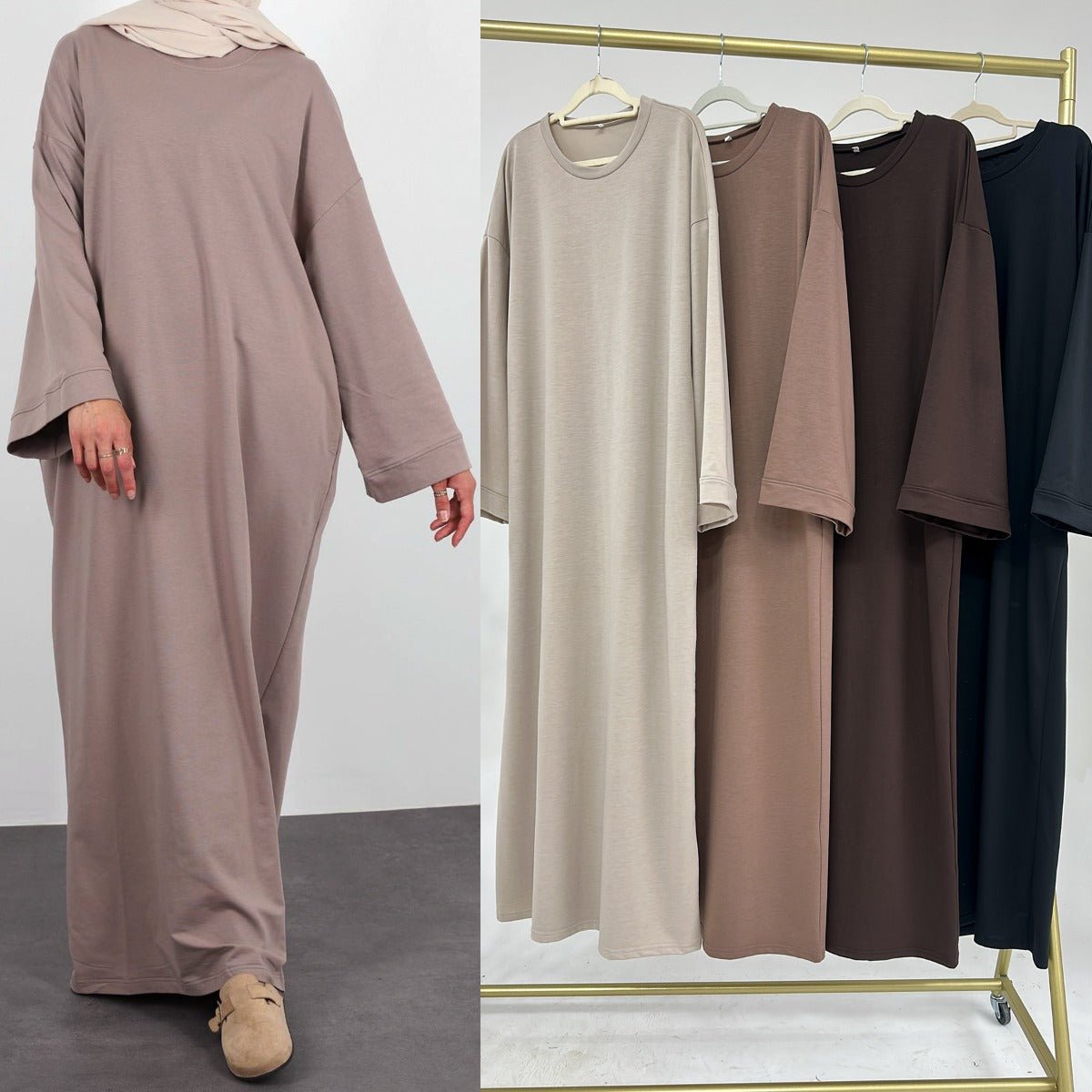 Oversized Casual Maxi Dress Abaya(MA281) - Mariam's Collection