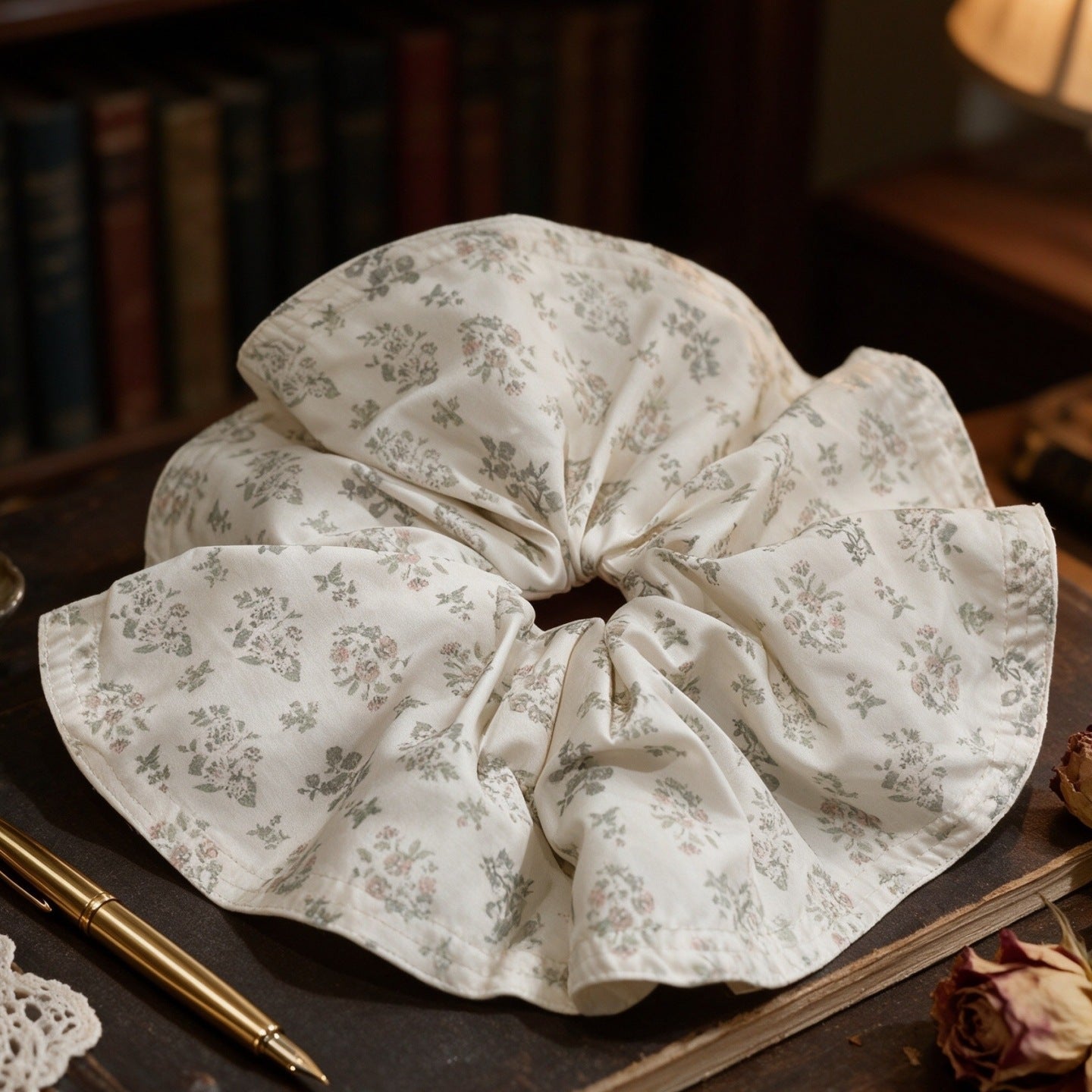 Oversized Floral Scrunchie Hair Tie(MAC453) - Mariam's Collection