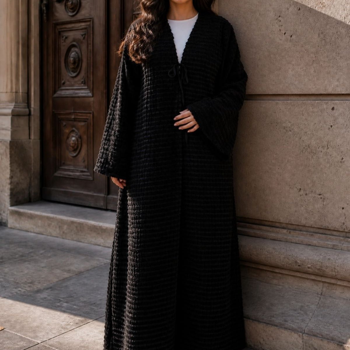 Oversized Fuzzy Knit Maxi Cardigan(MOA350) - Mariam's Collection