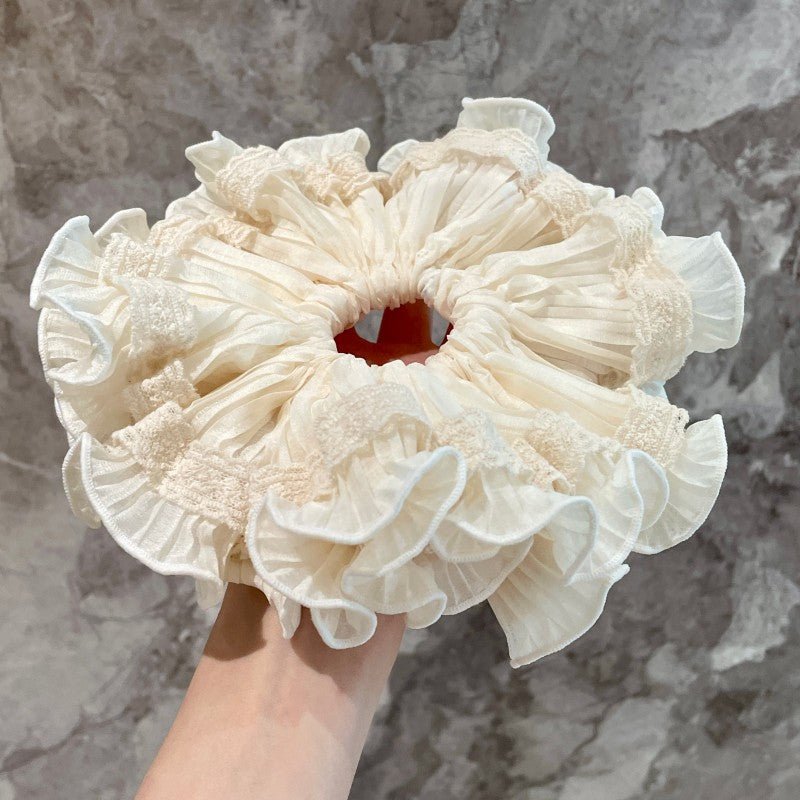 Oversized Ruffled Scrunchie Hair Tie(MAC455) - Mariam's Collection