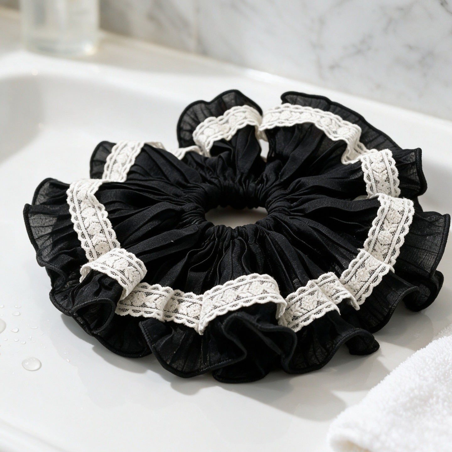 Oversized Ruffled Scrunchie Hair Tie(MAC455) - Mariam's Collection