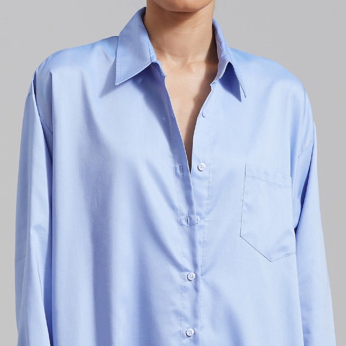 Oversized Shirt Dress with Side Slits(MS332) - Mariam's Collection