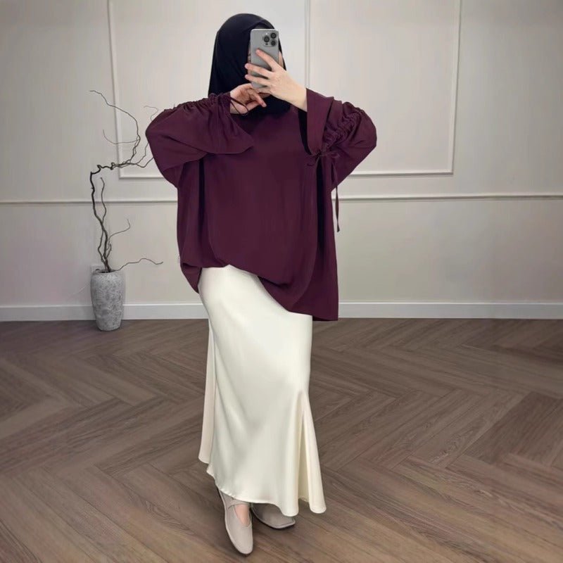 Oversized Tunic & Mermaid Skirt Set | Colorblock Two - Piece Outfit(MS225) - Mariam's Collection