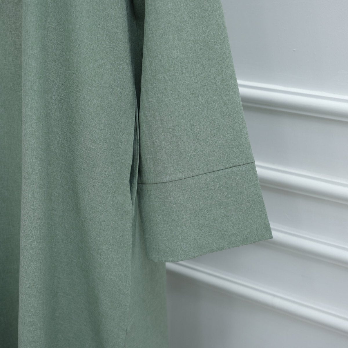 Oversized V - Neck Abaya with Pockets | Solid Color Maxi Dress with Wide Cuffs(MA331) - Mariam's Collection