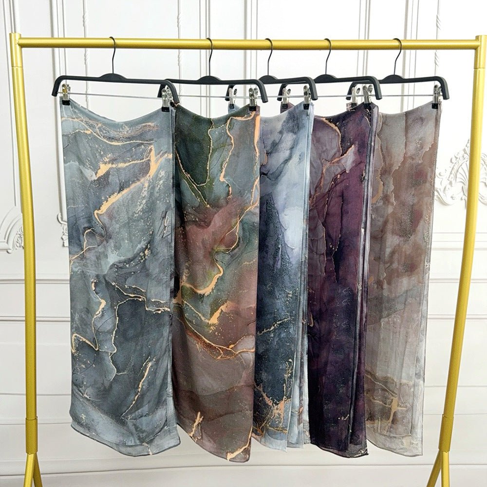 Painted Watercolor Modal Hijab in Bohemian Style (MH141) - Mariam's Collection