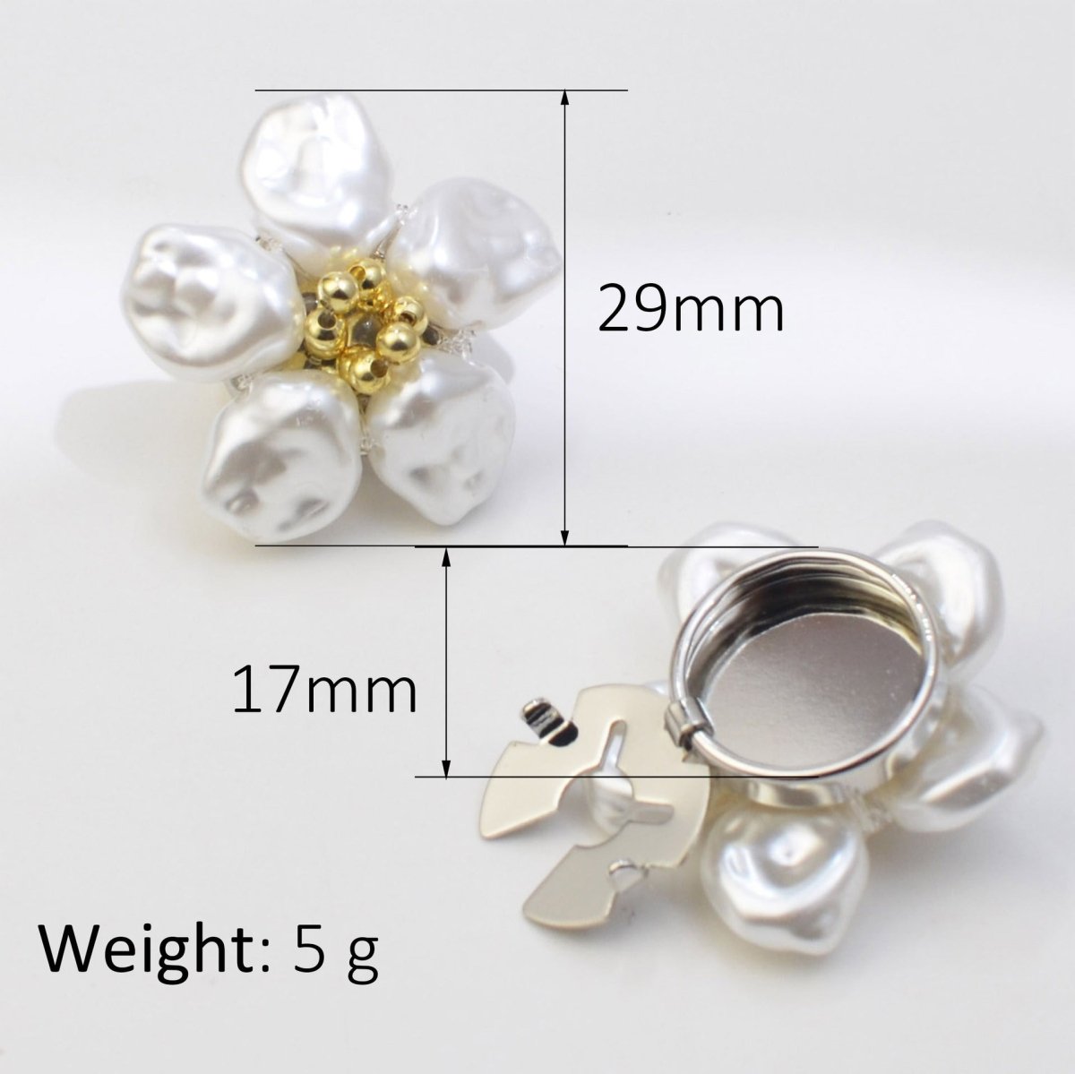 Pearl Flower Button Covers | Decorative Shirt Button Clips(MAC358) - Mariam's Collection