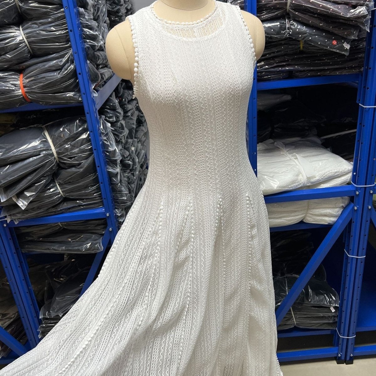 Pearl-Trim Lace Overlay Maxi Dress Set(MS464) - Mariam's Collection