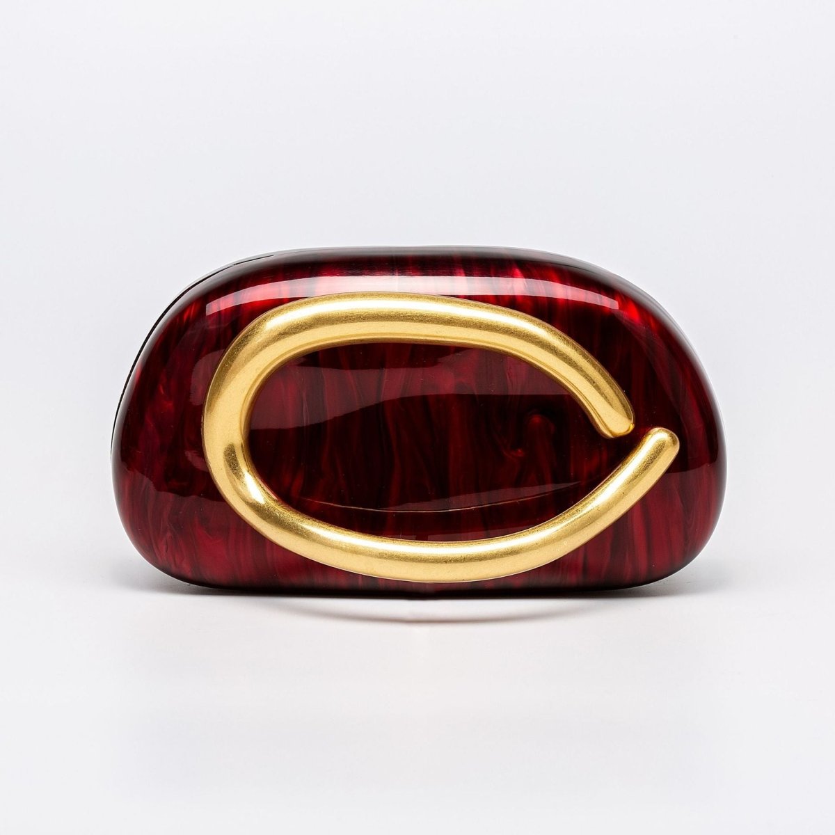 Pearlized Acrylic Gold - Tone Ring Handle Evening Bag - Wedding Banquet Shoulder Messenger Purse. (MAC250) - Mariam's Collection