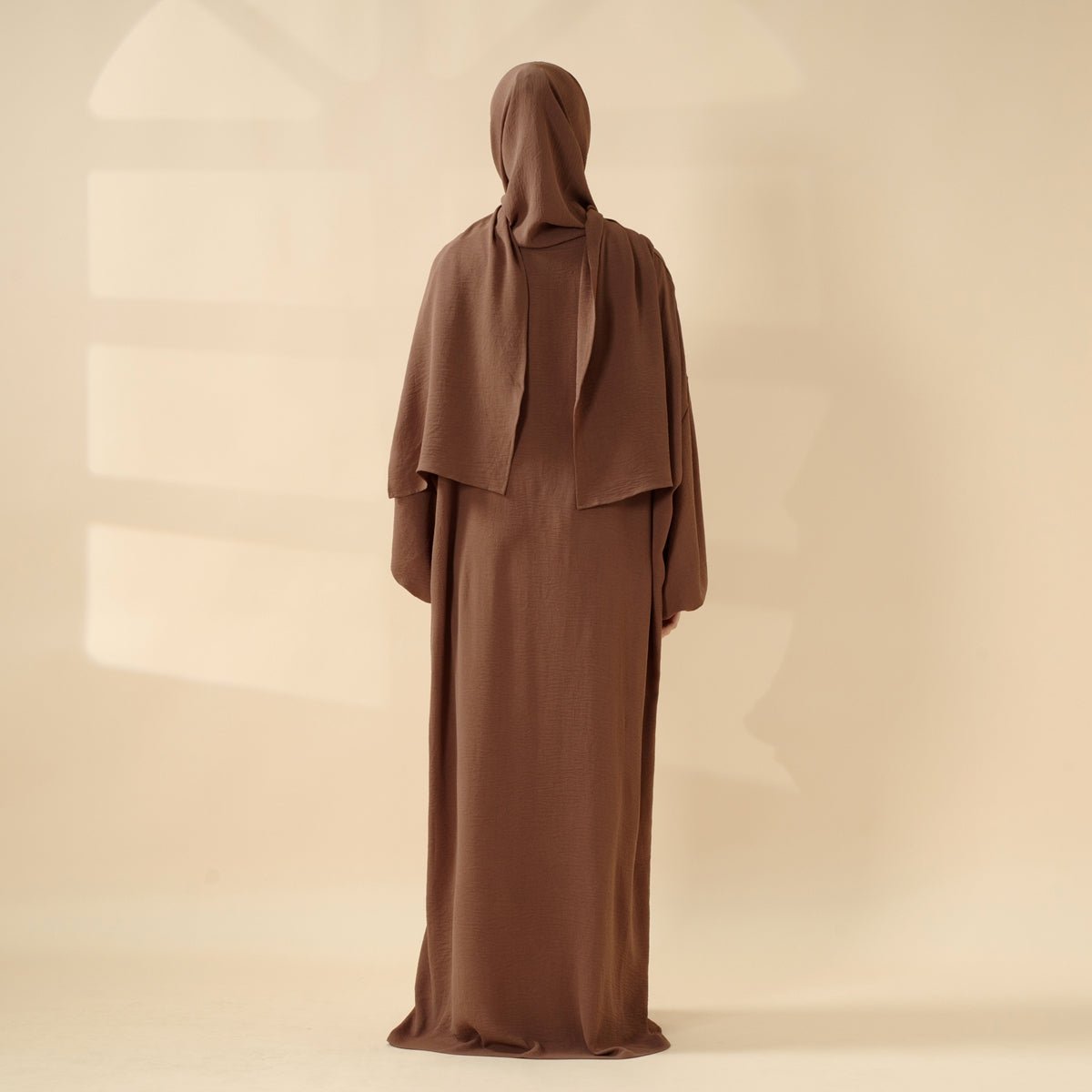 Perfect For Umrah One - Piece Hijab Attached Cocoon - Cut Crepe Abaya (MA143) - Mariam's Collection