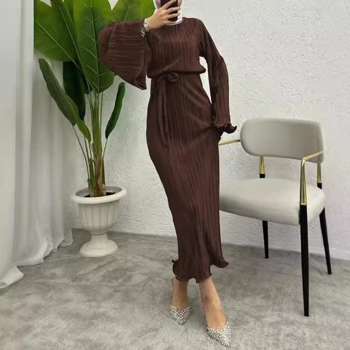 Pleated Maxi Dress(MS428) - Mariam's Collection