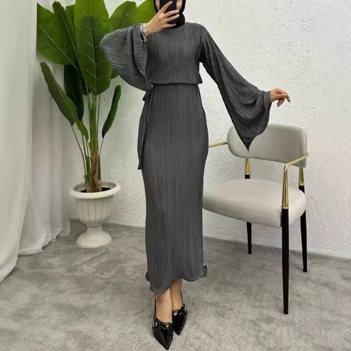Pleated Maxi Dress(MS428) - Mariam's Collection