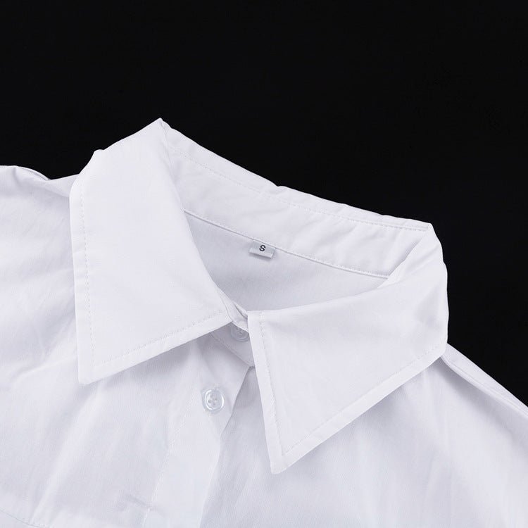 Pleated White Shirt Maxi Dress(MS548) - Mariam's Collection