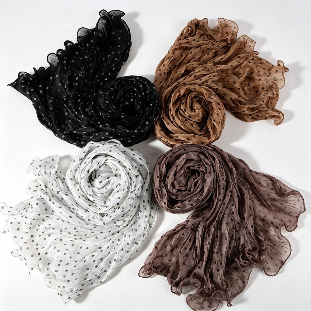 Polka Dot Crinkle Shimmer Hijab Scarf(MH249) - Mariam's Collection