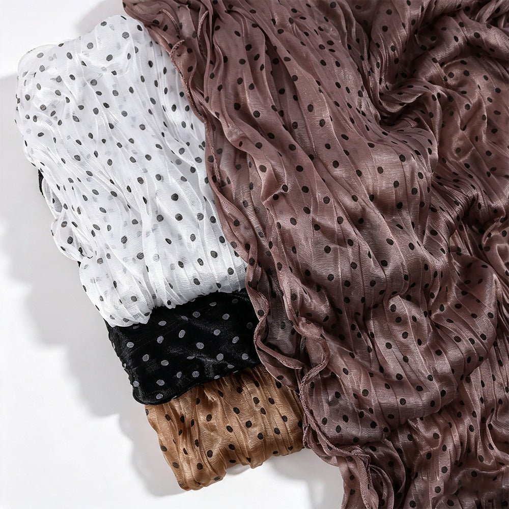 Polka Dot Crinkle Shimmer Hijab Scarf(MH249) - Mariam's Collection