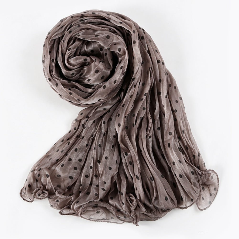Polka Dot Crinkle Shimmer Hijab Scarf(MH249) - Mariam's Collection