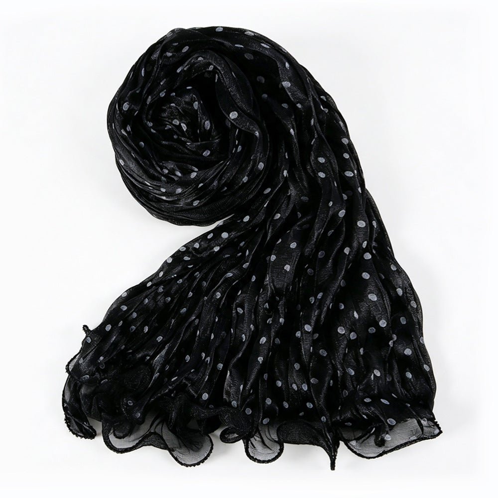 Polka Dot Crinkle Shimmer Hijab Scarf(MH249) - Mariam's Collection