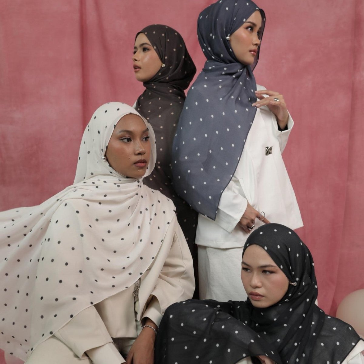 Polka Dot Hijab Scarf(MH230) - Mariam's Collection