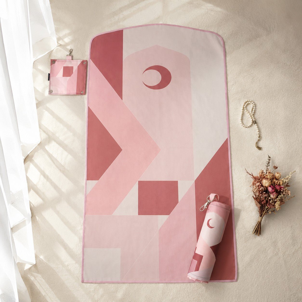 Prayer Mat Keychain – Waterproof Rollable Travel Mat (MR091) - Mariam's Collection