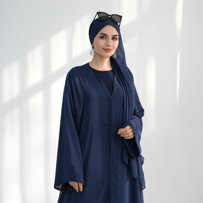 Premium Chiffon 3 - Piece Set Abaya(MOA231) - Mariam's Collection