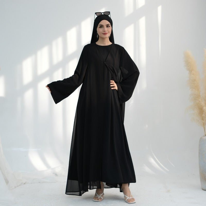 Premium Chiffon 3 - Piece Set Abaya(MOA231) - Mariam's Collection