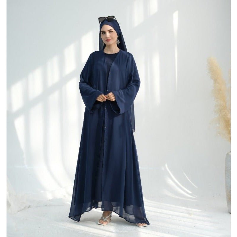 Premium Chiffon 3 - Piece Set Abaya(MOA231) - Mariam's Collection