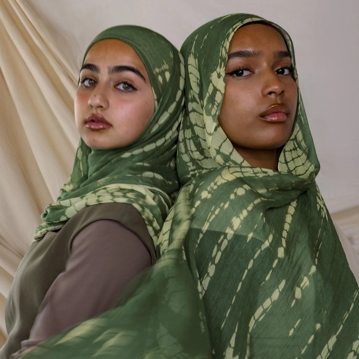 Premium Cotton Blend Ink Print Hijab | 180x80cm Artistic Long Scarf(MH149) - Mariam's Collection