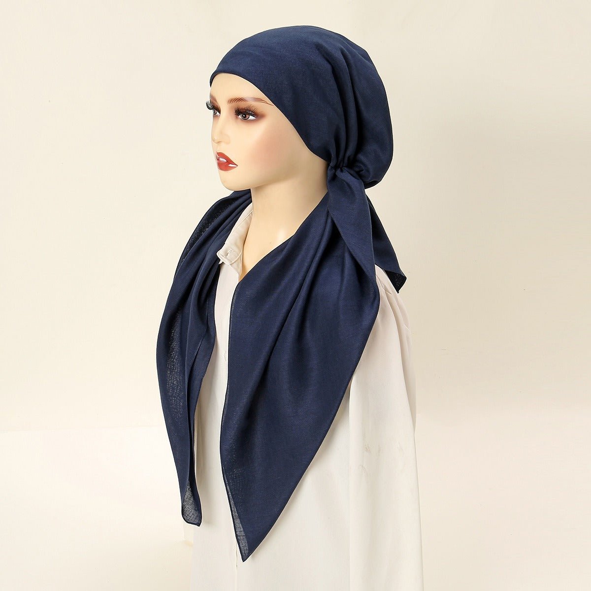 Premium Elastic Turban Caps Triangle Headwrap with Two - Tail Pullover Design. (MH118) - Mariam's Collection