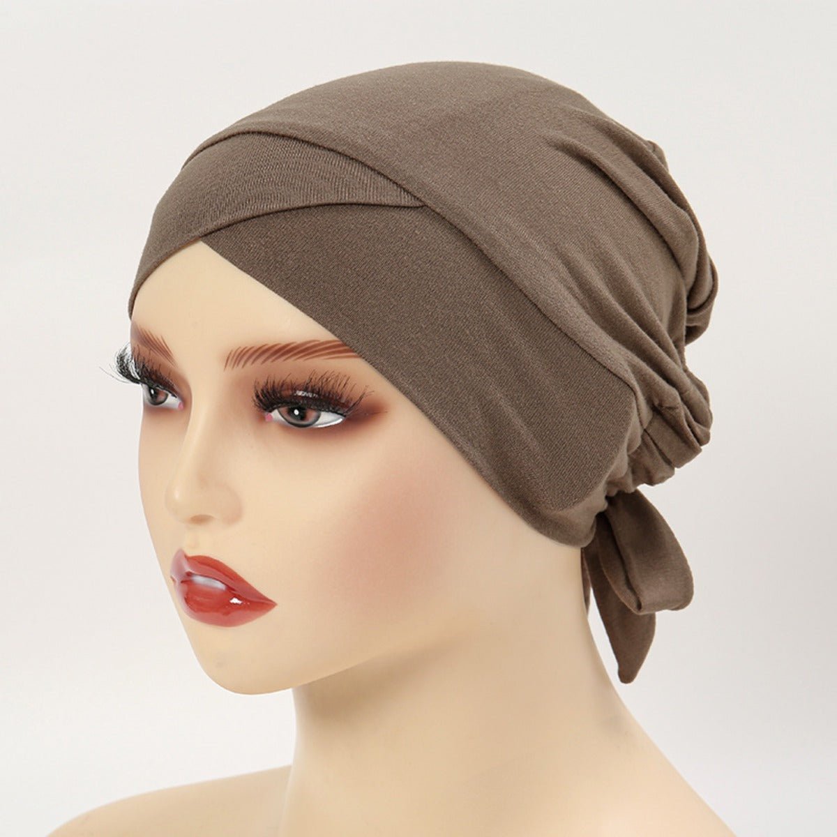 Premium Modal Cotton Cross - Strap Design Hijab Cap with Adjustable Brim. (MH116) - Mariam's Collection