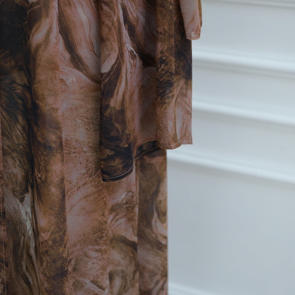 Printed Cardigan Abaya Collection | Modest Luxury Loungewear Feather - Print Robes (MOA194) - Mariam's Collection