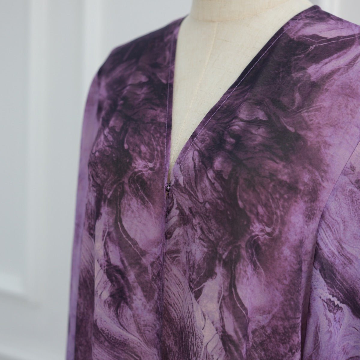 Printed Cardigan Abaya Collection | Modest Luxury Loungewear Feather - Print Robes (MOA194) - Mariam's Collection