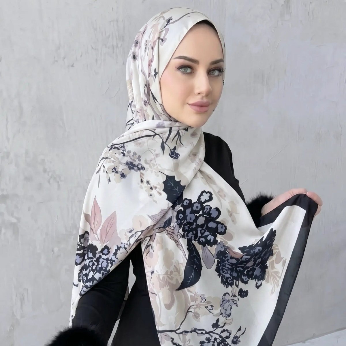 Printed Hijab Scarf(MH239) - Mariam's Collection