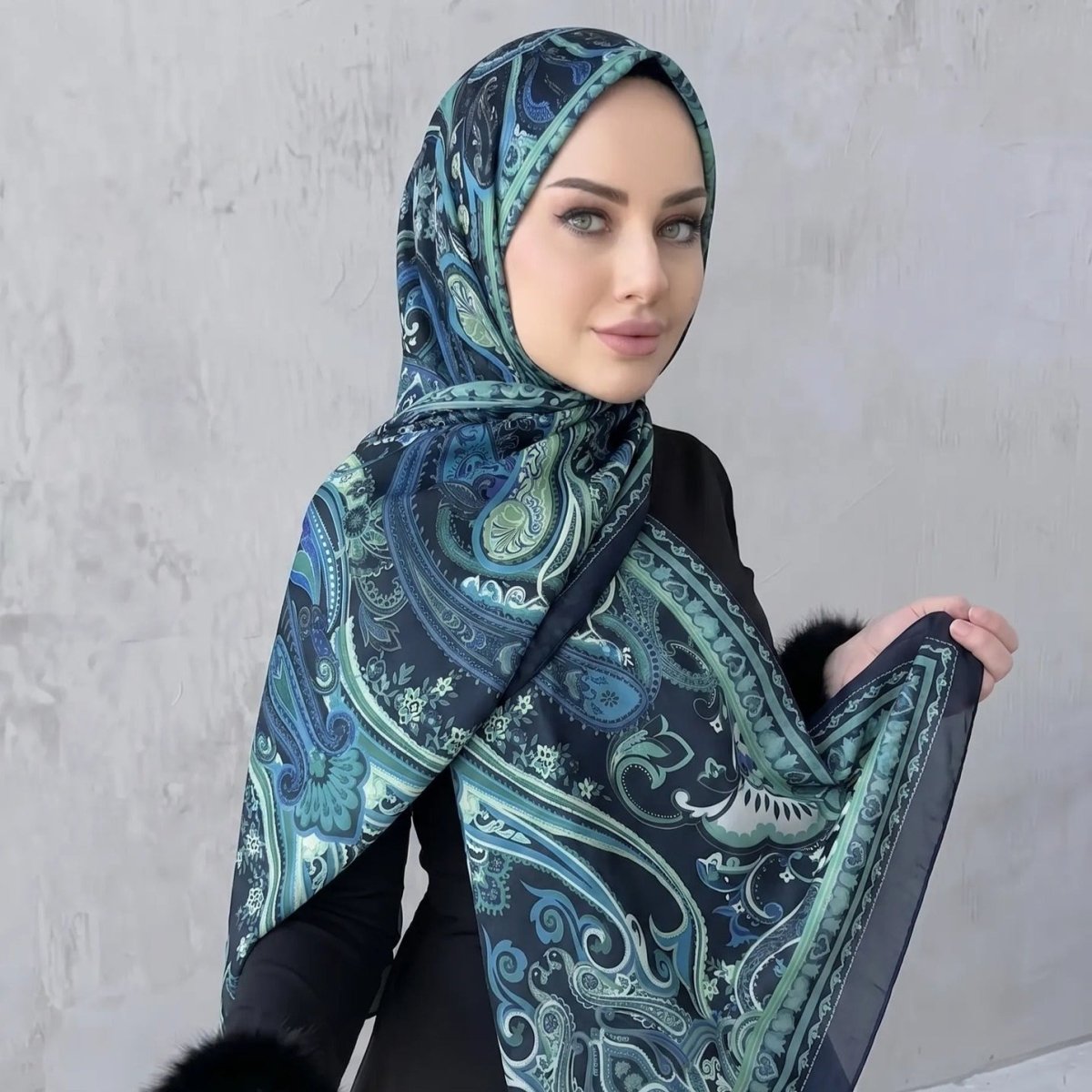 Printed Hijab Scarf(MH239) - Mariam's Collection