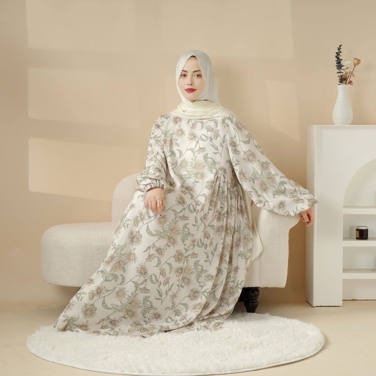 Printed Reversible Abaya (MA082) - Mariam's Collection