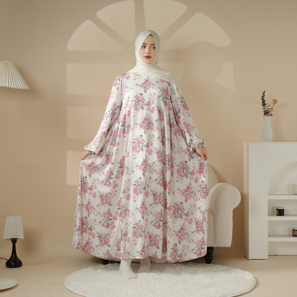 Printed Reversible Abaya (MA082) - Mariam's Collection