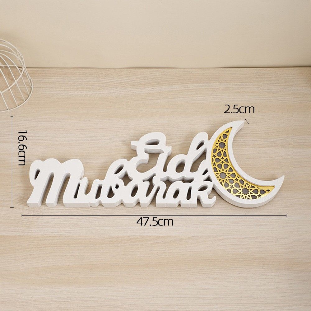 Ramadan Mubarak LED Moon Decor Crescent Craft Ornament (MAC393) - Mariam's Collection