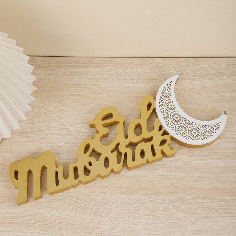 Ramadan Mubarak LED Moon Decor Crescent Craft Ornament (MAC393) - Mariam's Collection