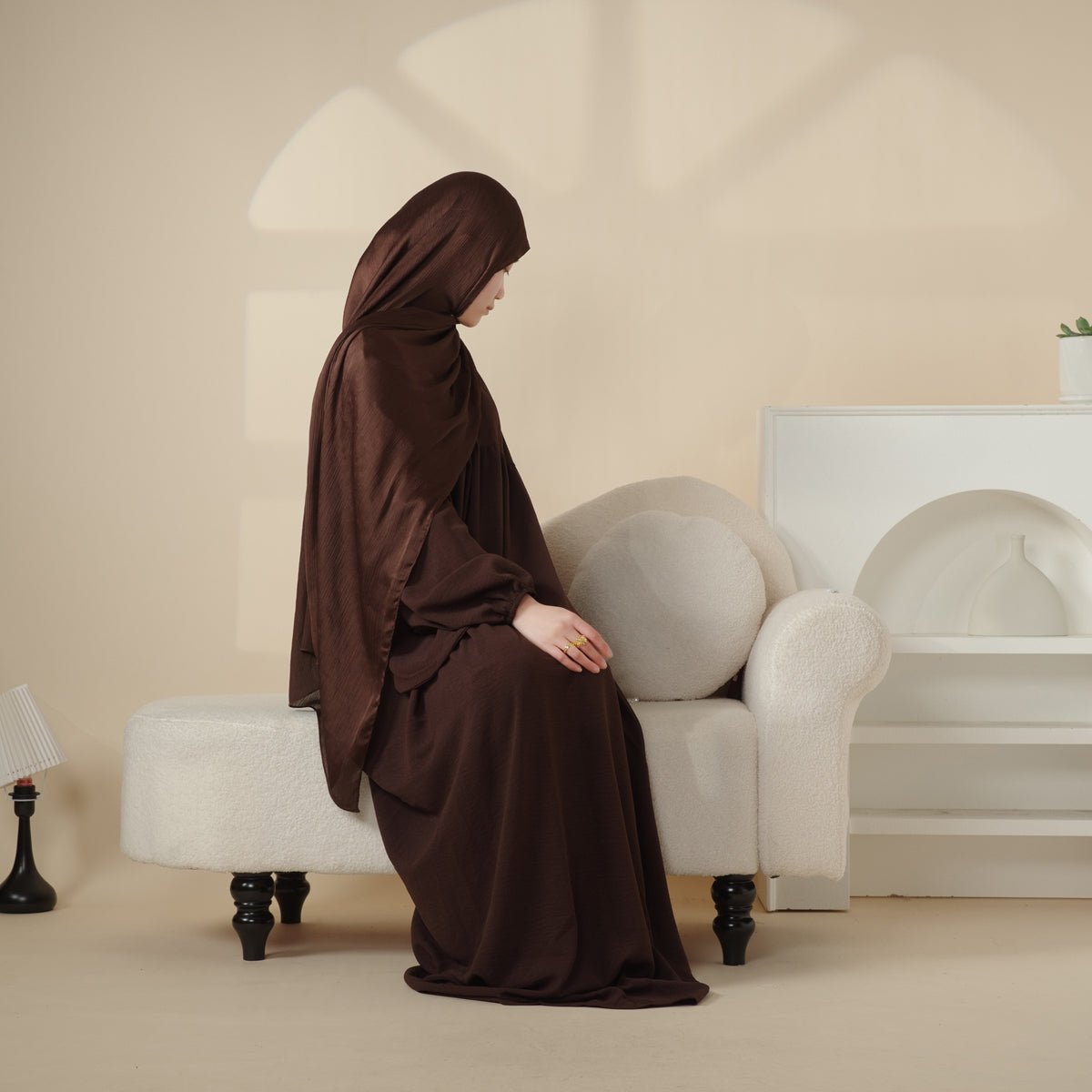 Reversible Abaya Made With Crepe Fabric (MA035) - Mariam's Collection