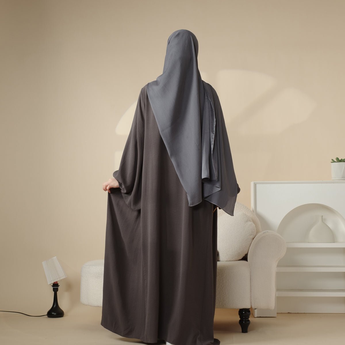 Reversible Abaya Made With Crepe Fabric (MA035) - Mariam's Collection