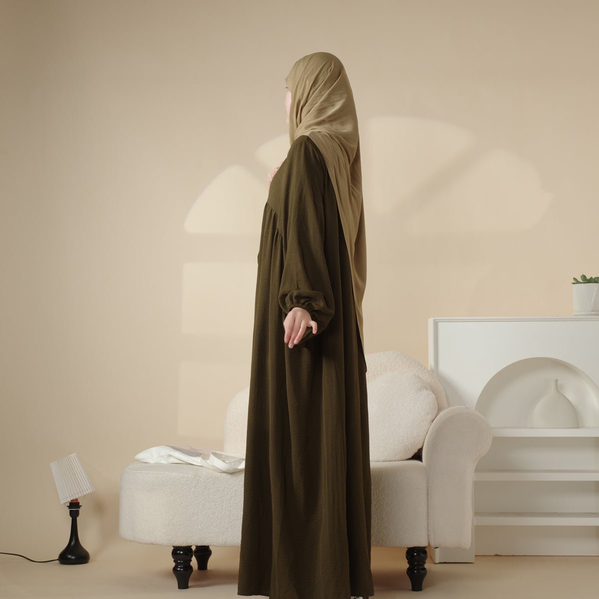Reversible Abaya Made With Crepe Fabric (MA035) - Mariam's Collection